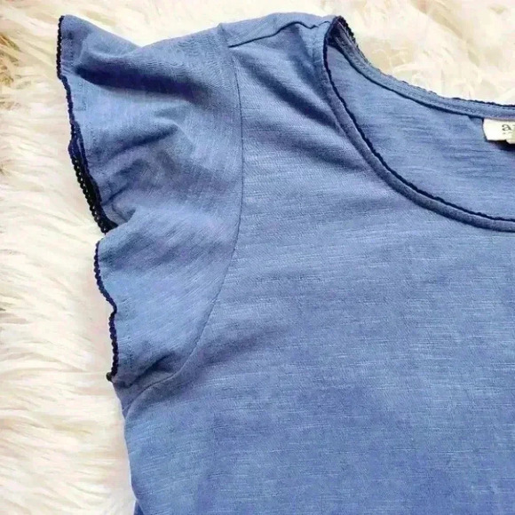 Ana a new approach blue ruffle sleeve top - Picture 3 of 7